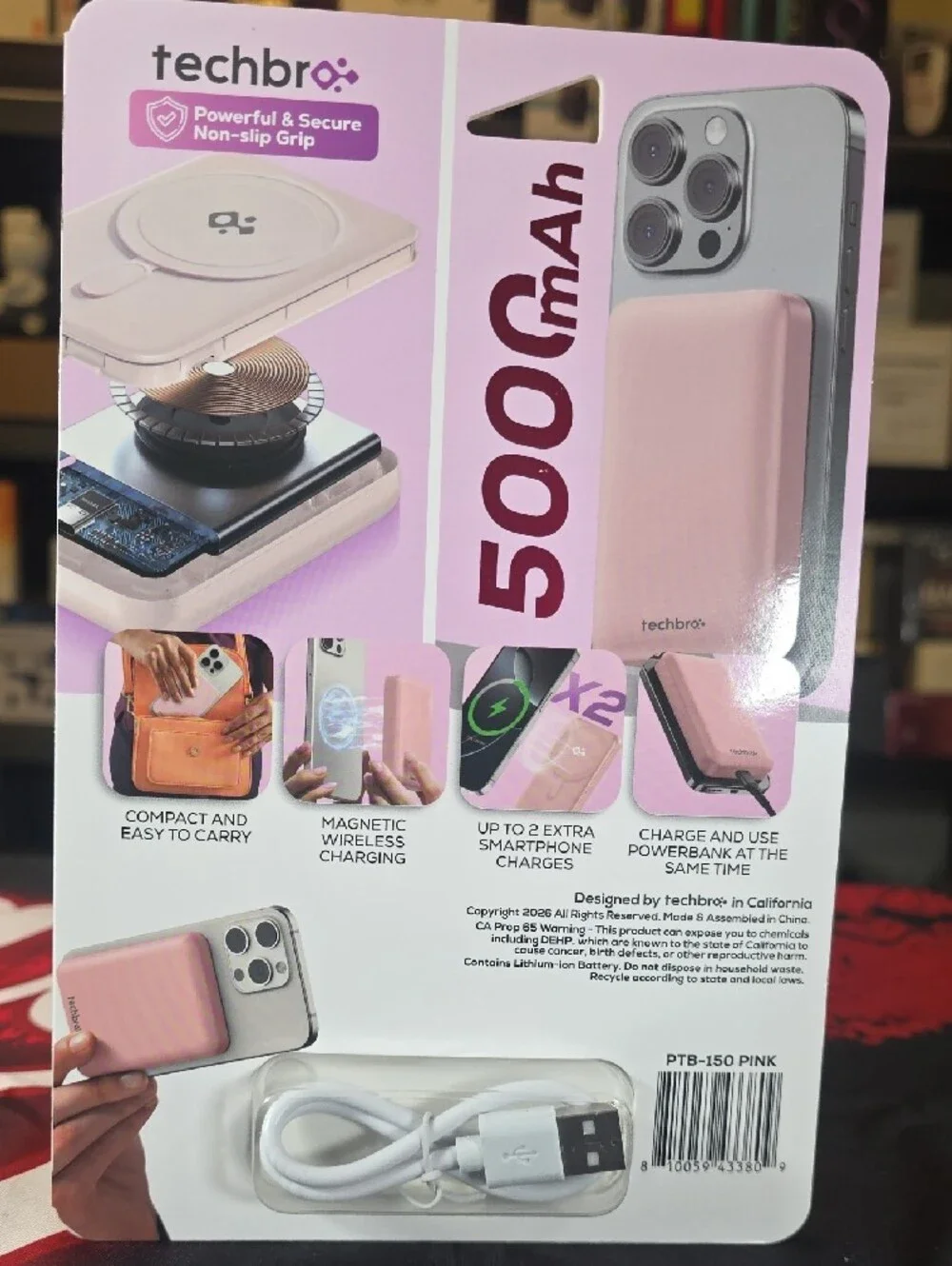 Pink MagSafe-Compatible Magnetic Battery Pack.. Factory Sealed